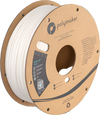 Spool of Polymaker 3D printing filament on a white background